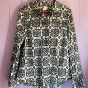 J Crew Button up dress shirt with pattern.